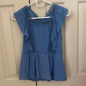 Francesca's  Blue Bow Detail Top